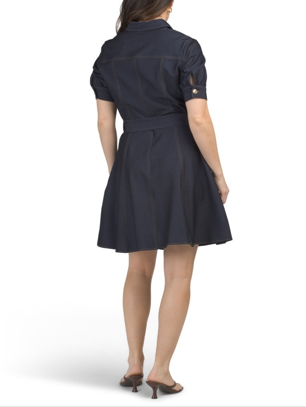 Nanette Lepore Women's Denim Short Sleeve. Denim Mini Dress - Picture 2 of 6